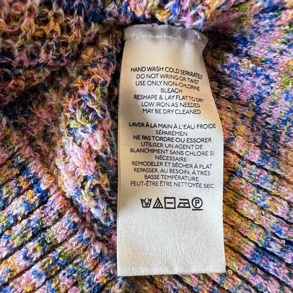 Free People Blair Spacedye Long Sleeve Pullover Sweater Candy Combo Mock Neck S - Picture 8 of 11